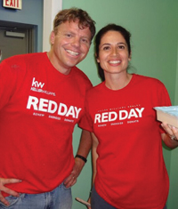 KW Southwest Team Leader Chad St. Jean and KW Southwest agent Valerie Diaz at RED (Renew, Energize and Donate) Day, Keller Williams Realty’s annual day of service.