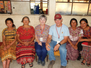 Marilyn and Bob Ewing with some of the people they served in the small  village of Chevarrito located in north central Guatemala.