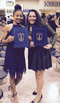 Friends and National Honor Society members Alani Butler and Ashley Alshrouf.
