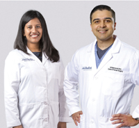 Dr. Sindhu Nair, hematologist oncologist, and Dr. Ali Mahmood, colorectal surgeon.