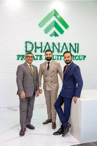 Dhanani Private Equity Group’s Leadership Team: Nick Dhanani, Ali Wadhwani and Nikhil Dhanani.